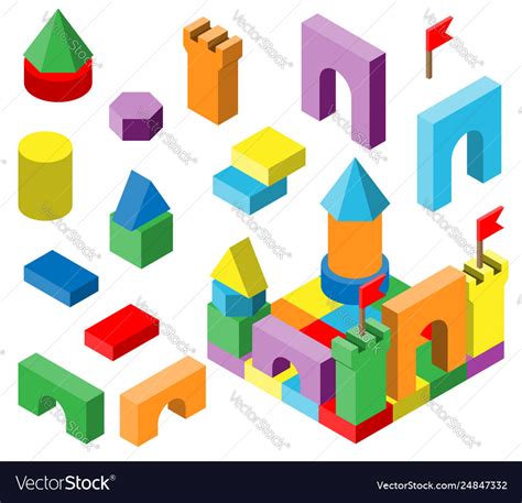 Colourful Building Blocks For Development Vector Image