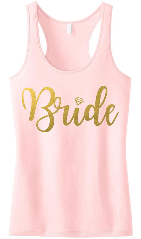 Bride Blush Tank Top Gold Foil Print Nobullwoman Apparel