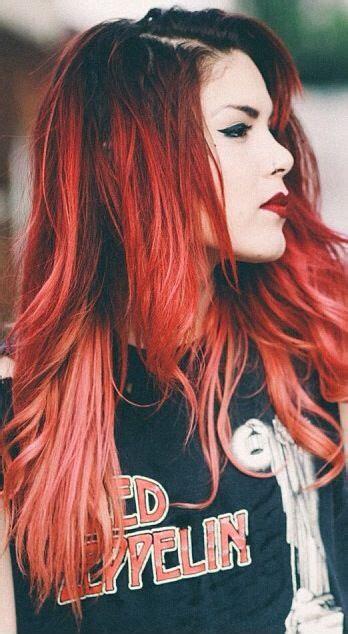 Red Hair Rock Girl Red Ombre Hair Hair Styles Ombre Hair