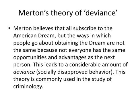 Robert K Merton Deviance And The American Dream Ppt Download