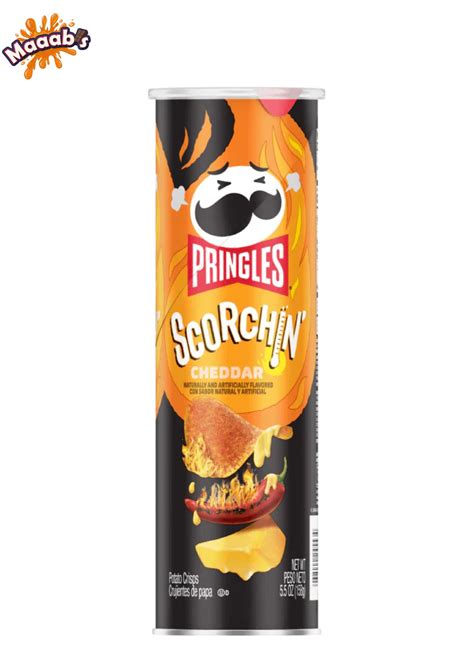 Pringles Scorchin Potato Crisps Chips Cheddar Fiery Spicy Snacks