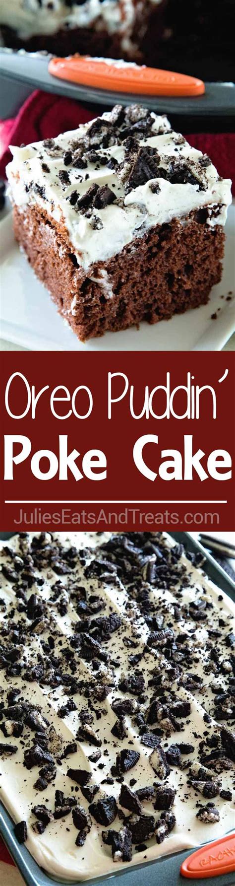 Oreo Puddin Poke Cake ~ Chocolate Cake Topped With Oreo Pudding Cool