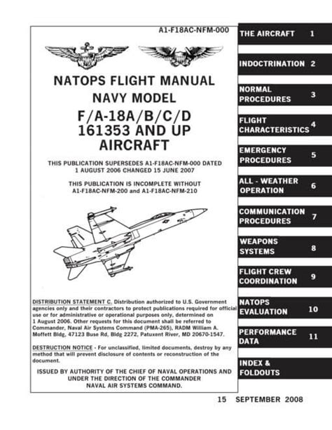 Mcdonnell Douglas F 18abcd Hornet Flight Manuals