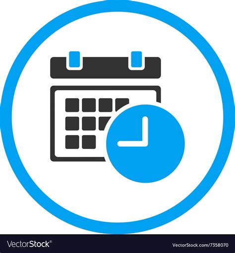 Date And Time Rounded Icon Royalty Free Vector Image