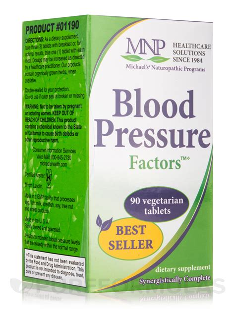 Systolic blood pressure, the top number blood pressure readings fall into four general categories, ranging from normal to stage 2 high blood pressure (hypertension). Blood Pressure Factors - 90 Tablets