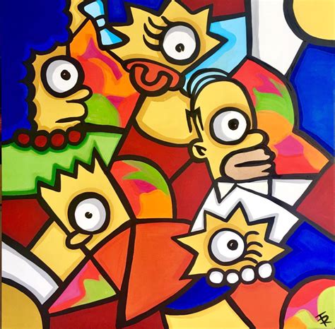 cuadro arte abstracto los simpsons decoracion acrilico