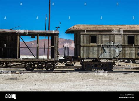 Salt Flats Chile Bolivia Old Railway In Salar De Uyuni Salt Flat