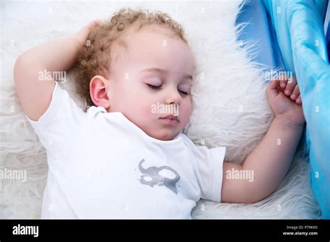 Sleeping Baby Boy Close Up Portrait Of A Beautiful Sleeping Baby Boy