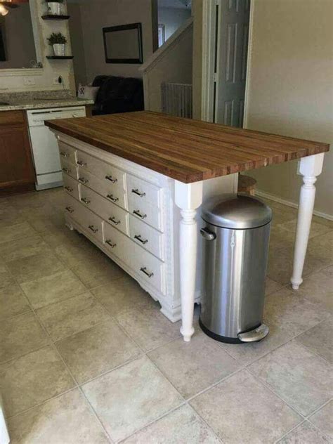 Repurpose An Old Dresser Into A Kitchen Island Dresser Kitchen Island Kitchen Tiles Design