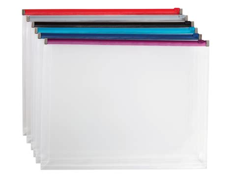 Myofficeinnovations Poly Zip Envelopes Letter Size Clear With Assorted