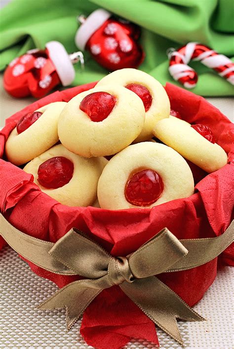 Holiday Maraschino Cherry Shortbread Cookies Sweet Spicy Kitchen
