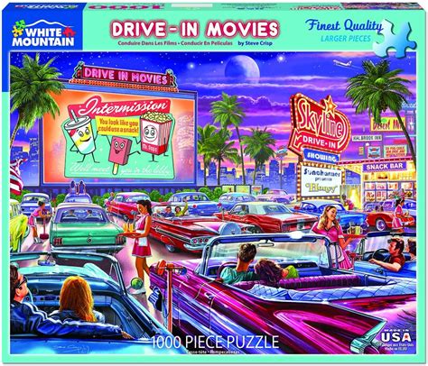 White Mountain Puzzles Drive In Movie 1000 Piece Jigsaw Puzzle Toptoy