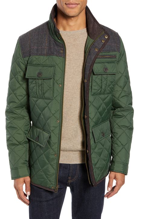 Men's Vince Camuto Diamond Quilted Full Zip Jacket, Size Medium - Green ...