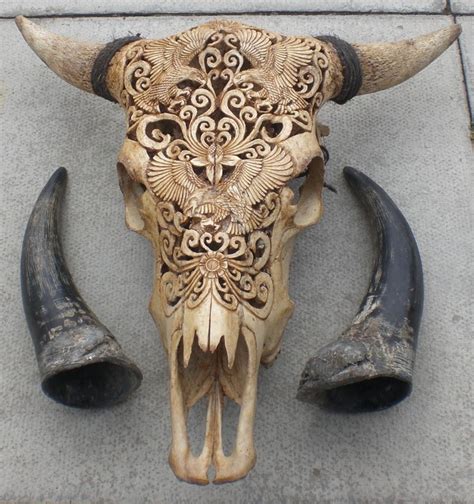 Carved Buffalo Skull Native Americani Admire The Art And Life