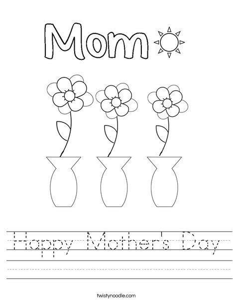 Happy Mother S Day Worksheet Twisty Noodle