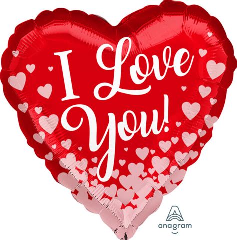 18 Red Heart Shaped I Love You Balloon Foil Mylar Red Heart Balloon