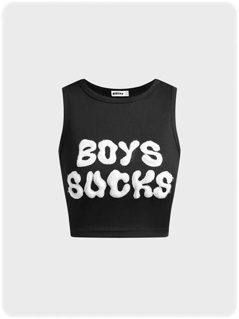 Y2k White Boys Letter Party Top Tank Top And Cami Kollyy