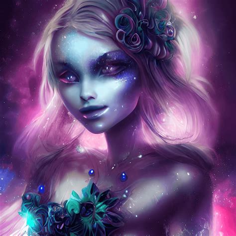 Magically Mystical Beautiful Nebula Detailed Facial Features On A