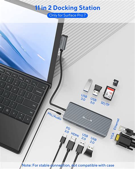 Buy Hyrta Usb C Dock For Surface Pro 7 11 In 2 Surface Pro 7 Usb C