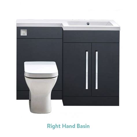 Harbour Icon 1100mm Combination Bathroom Toilet And Sink Unit Matt Graphite Grey Toilet And