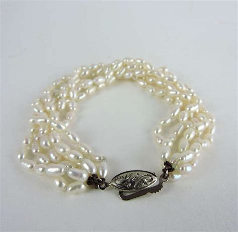 Multi Strand White Freshwater Pearl Bracelet Bernardis Antiques