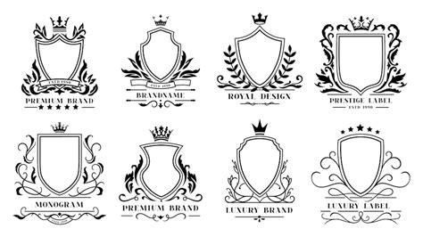 Premium Vector Royal Shields Badges Vintage Ornamental Frames
