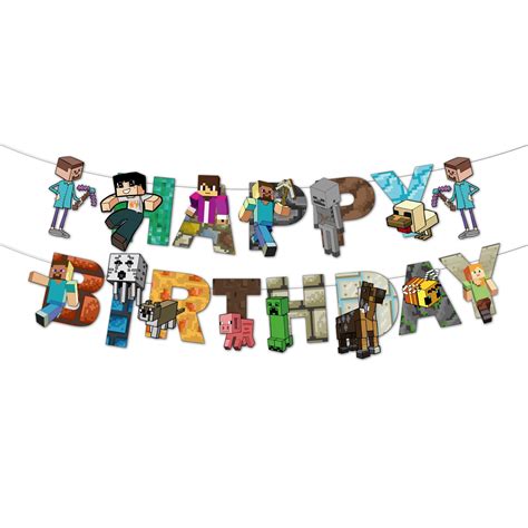 Buy Festiko® Minecraft Birthday Party Decorationshappy Birthday