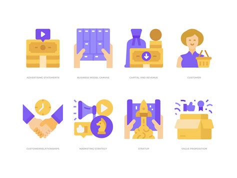 Business Model Canvas Icons Set By Wistudio On Dribbble