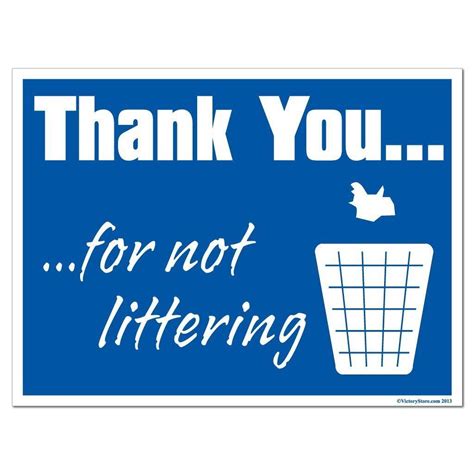 Thank You For Not Littering Signsticker Victorystore Litter