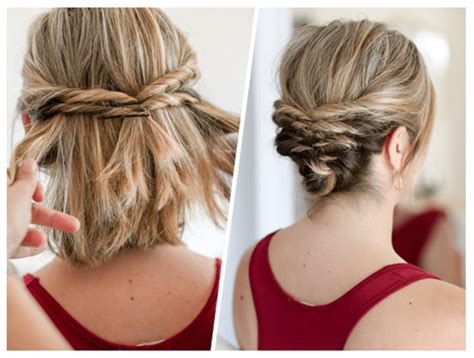 Create this easy hairstyle by styling your hair wavy, and softly gathering it all back sans. Easy Hairstyles for Short to Medium Length Hair | Short ...