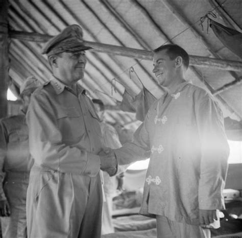 General Macarthur Greets A Soldier Photograph Wisconsin Historical