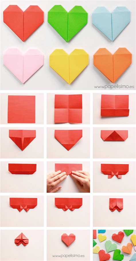 Corazón De Papel Tarjeta De San Valentín Origami Papelisimo