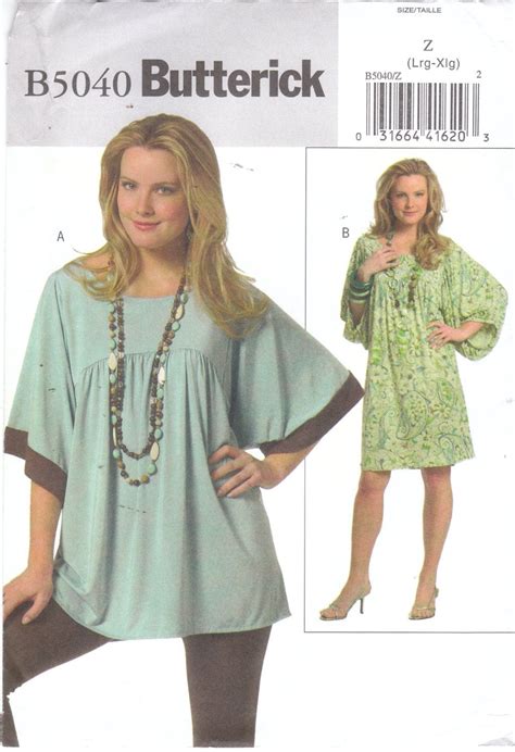Easy Sewing Pattern For Womens Plus Size Loose Fitting Pullover