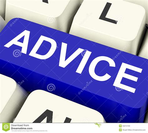 Advice Key Means Recommend Or Suggest Stock Illustration ...
