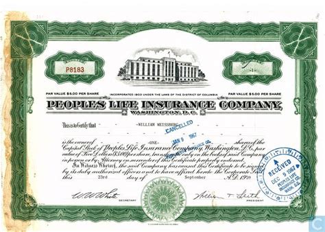 A certificate of insurance is a document used to provide information on specific insurance coverage. Peoples Life Insurance Company, Share certificate, Capital ...