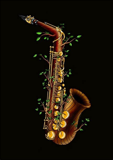 Wood Saxophone Drawing Saxophone Tattoo Saxophone Art Tree Of Life