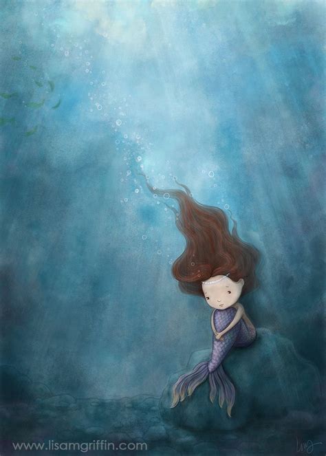 Lonely Mermaid Illustration Mermaid Illustration Illustration Art