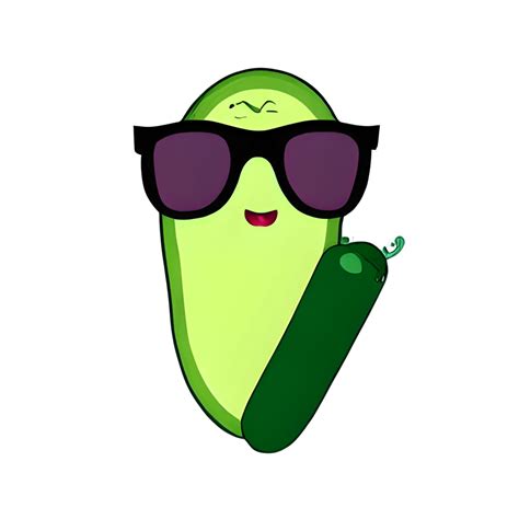 Cucumber Wearing Sunglasses · Creative Fabrica