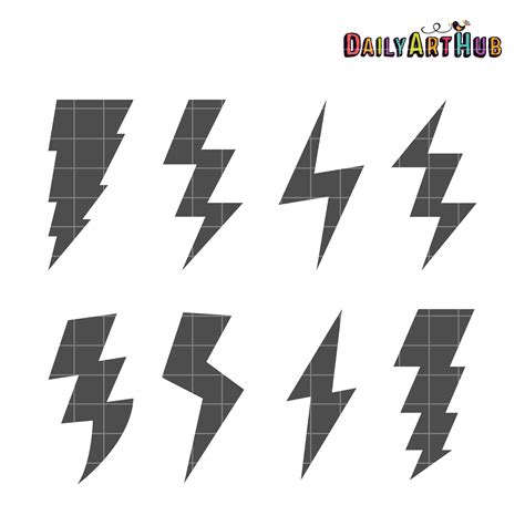 Lightning Shapes Clip Art Set Daily Art Hub Free Clip Art Everyday