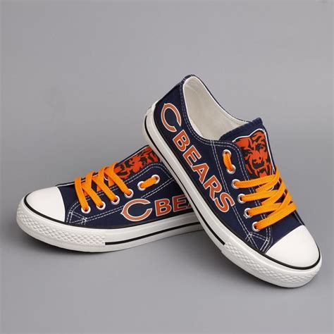 Find chicago gift stores here Canvas Shoes Printed logo Chicago Bear Team gift for women ...