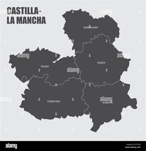 Castilla La Mancha Region Map Stock Vector Image And Art Alamy