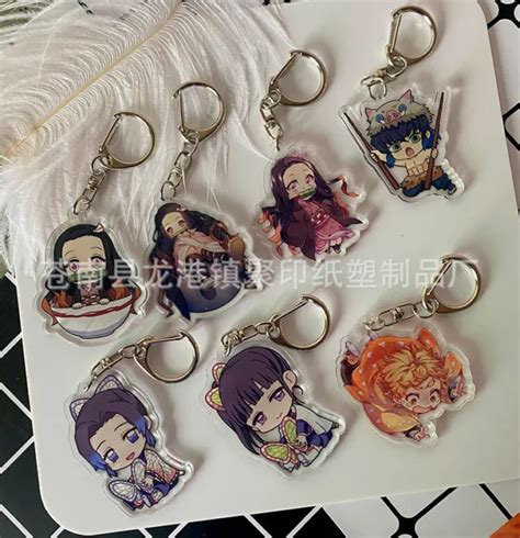 Demon Slayer Kimetsu No Yaiba Cute Anime Figure Acrylic Keyring