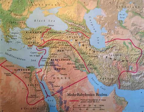 Bible Map Medo Babylonian Realms World Events And The Bible