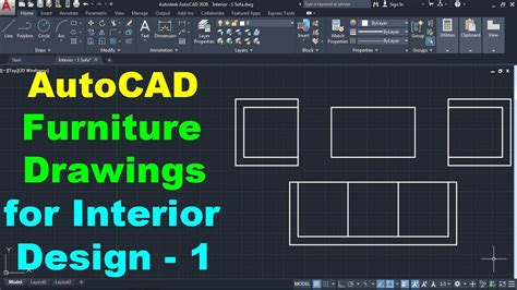 Autocad 2d Furniture Drawings For Interior Design 1 Youtube