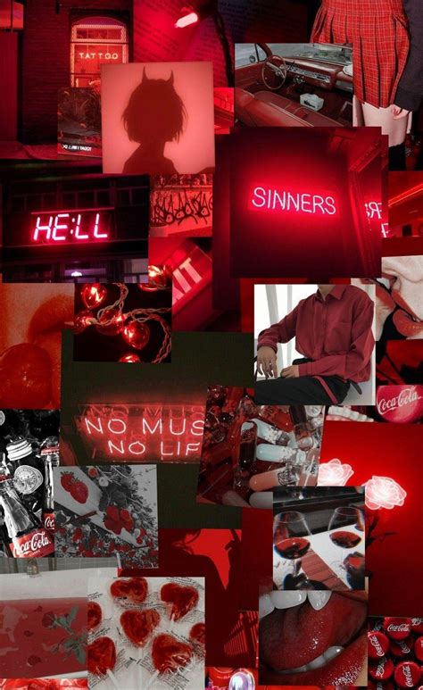 Red Aesthetic Wallpaper Collage Laptop Download All Photos And Use