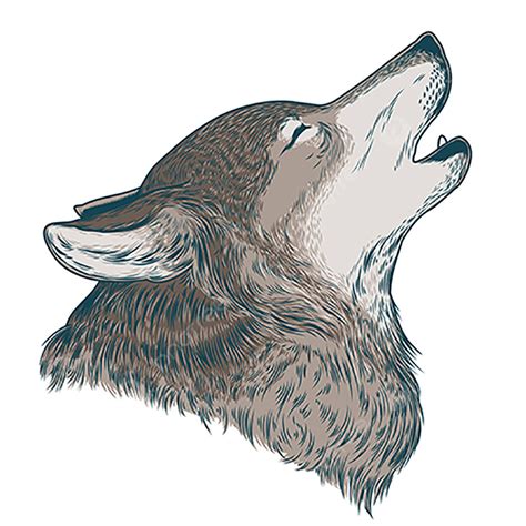 Howling Wolf Vector Design Images Vector Illustration Of A Howling