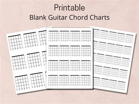 Printable Blank Guitar Chord Charts Guitar Tab Paper 3 Different Sizes