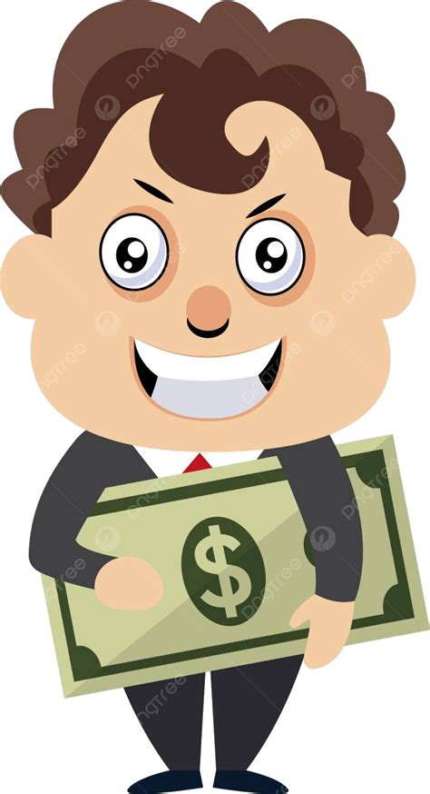 Illustration Of A Man Holding Money Depicted In Vector Format Against A