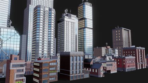 City Buildings Asset Pack Buy Royalty Free 3d Model By Pedro B