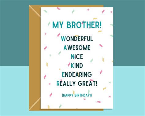 my brother funny birthday card ideal for your brother etsy